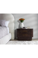 Contract furniture - Brown Burl Veneer 2-Drawer Nightstand - www.oroatrade.com
