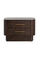 Contract furniture - Brown Burl Veneer 2-Drawer Nightstand - www.oroatrade.com