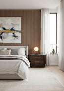 Contract furniture - Brown Burl Veneer 2-Drawer Nightstand - www.oroatrade.com