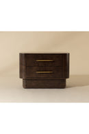 Contract furniture - Brown Burl Veneer 2-Drawer Nightstand - www.oroatrade.com