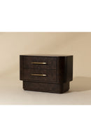 Contract furniture - Brown Burl Veneer 2-Drawer Nightstand - www.oroatrade.com