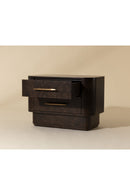 Contract furniture - Brown Burl Veneer 2-Drawer Nightstand - www.oroatrade.com