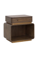 Brown Oak 1-Drawer Nightstand | Splendido Taro | Oroa.com
