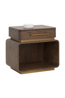 Brown Oak 1-Drawer Nightstand | Splendido Taro | Oroa.com