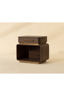 Brown Oak 1-Drawer Nightstand | Splendido Taro | Oroa.com