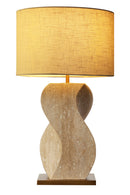 Hospitality furniture - Wavy Travertine Base Table Lamp - www.oroatrade.com