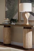 Hospitality furniture - Wavy Travertine Base Table Lamp - www.oroatrade.com