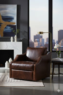 Leather Sloped-Arm Swivel Lounge Chair | Splendido Orwell | Oroa.com