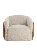 White Textured Swivel Lounge Chair | Splendido Caris | Oroa.com