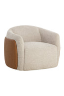 White Textured Swivel Lounge Chair | Splendido Caris | Oroa.com
