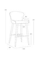 Leather Look Shell Bar Stool | Splendido Evora | Oroa.com