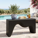 Black Sculpted Indoor/Outdoor Console Table | Splendido Montanus