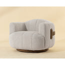 Hospitality furniture - Cream Channeled Swivel Lounge Chair - www.oroatrade.com