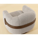 Hospitality furniture - Cream Channeled Swivel Lounge Chair - www.oroatrade.com