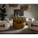 Hospitality furniture - Cream Channeled Swivel Lounge Chair - www.oroatrade.com