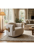 Cream Channeled Swivel Lounge Chair | Splendido Tadeo | Oroa.com