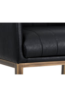 Black Leather Channeled Lounge Chair | Splendido Wolfe | Oroa.com