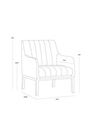 Black Leather Channeled Lounge Chair | Splendido Wolfe | Oroa.com