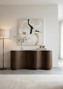 Contract furniture - Solid Oak Sideboard with Travertine Top - www.oroatrade.com