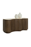 Contract furniture - Solid Oak Sideboard with Travertine Top - www.oroatrade.com