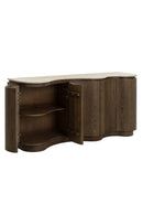 Contract furniture - Solid Oak Sideboard with Travertine Top - www.oroatrade.com