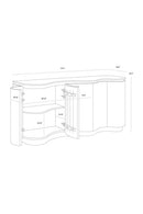 Contract furniture - Solid Oak Sideboard with Travertine Top - www.oroatrade.com