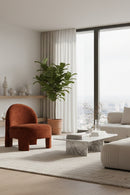 Red Arched-Back Lounge Chair | Splendido Myrtle | Oroa.com