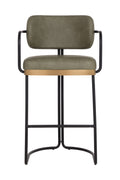 Iron Framed Leather-Look Bar Stool | Splendido Jalen | Oroa.com