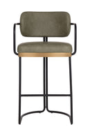 Iron Framed Leather-Look Bar Stool | Splendido Jalen | Oroa.com