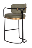 Iron Framed Leather-Look Bar Stool | Splendido Jalen | Oroa.com