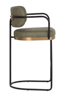 Iron Framed Leather-Look Bar Stool | Splendido Jalen | Oroa.com