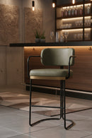 Iron Framed Leather-Look Bar Stool | Splendido Jalen | Oroa.com