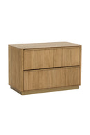 Rectangular Rustic Oak & Gold Nightstand | Splendido Kalla | Oroa.com