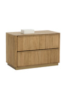 Rectangular Rustic Oak & Gold Nightstand | Splendido Kalla | Oroa.com