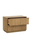 Rectangular Rustic Oak & Gold Nightstand | Splendido Kalla | Oroa.com