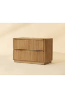 Rectangular Rustic Oak & Gold Nightstand | Splendido Kalla | Oroa.com
