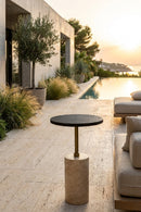 Black Pitted Concrete Indoor/Outdoor End Table | Splendido Saldo | Oroa.com