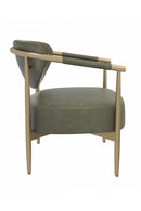 Gold-Framed Leather Lounge Chair | Splendido Heloise | Oroa.com