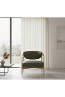 Gold-Framed Leather Lounge Chair | Splendido Heloise | Oroa.com