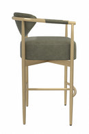 Gold Framed Leather-Look Bar Stool | Splendido Heloise | Oroa.com