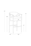 Gold Framed Leather-Look Bar Stool | Splendido Heloise | Oroa.com