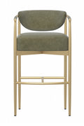 Gold Framed Leather-Look Bar Stool | Splendido Heloise | Oroa.com