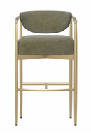 Gold Framed Leather-Look Bar Stool | Splendido Heloise | Oroa.com