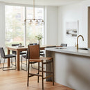 Brown Nubuck Leather Bar Stool | Splendido Argus