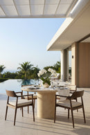 Round Indoor/Outdoor Marble Effect Dining Table | Splendido Riva | Oroa.com