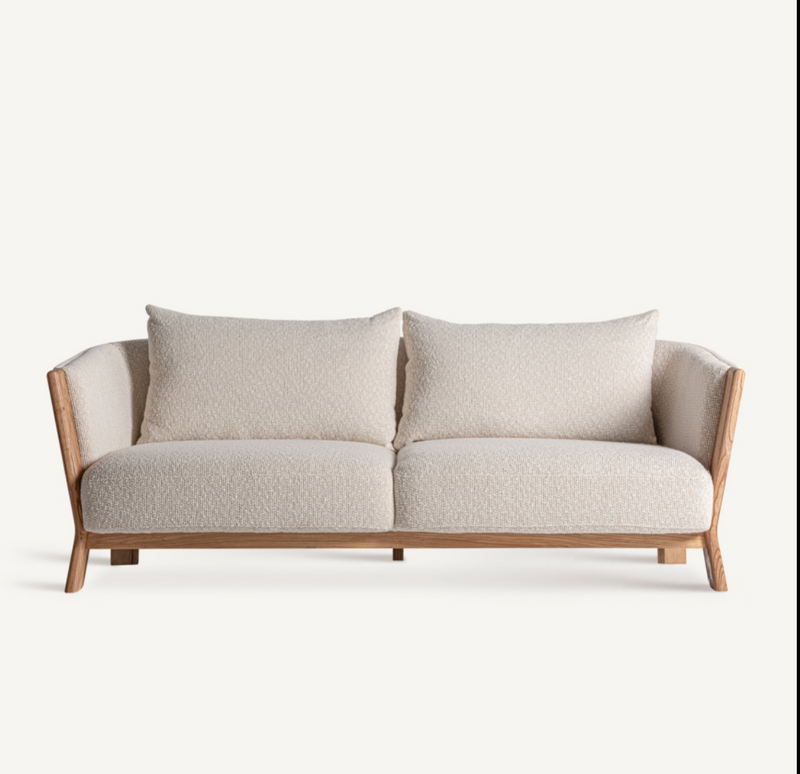 Barrel Oak Wood Sofa | Vical Home Nara