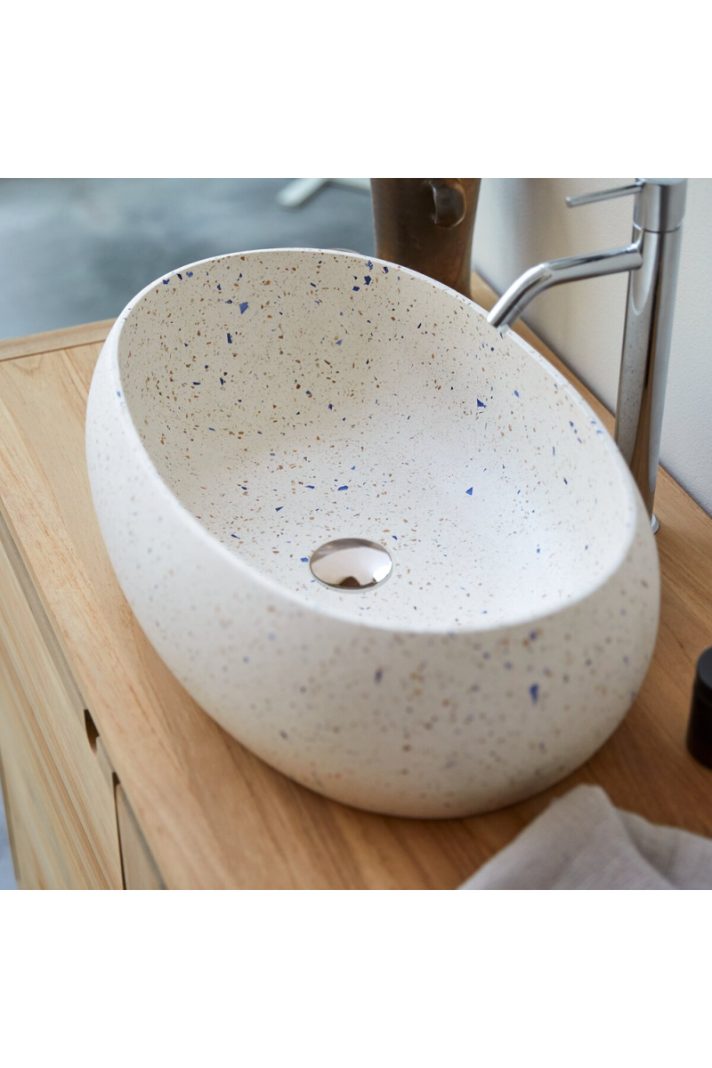 Oval Terrazzo Bathroom Sink | Tikamoon Orion | Oroatrade.com