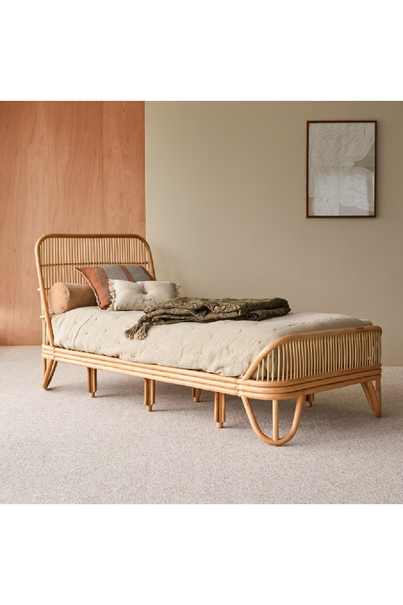 Varnished Rattan Bed | Tikamoon Simone | Oroatrade.com