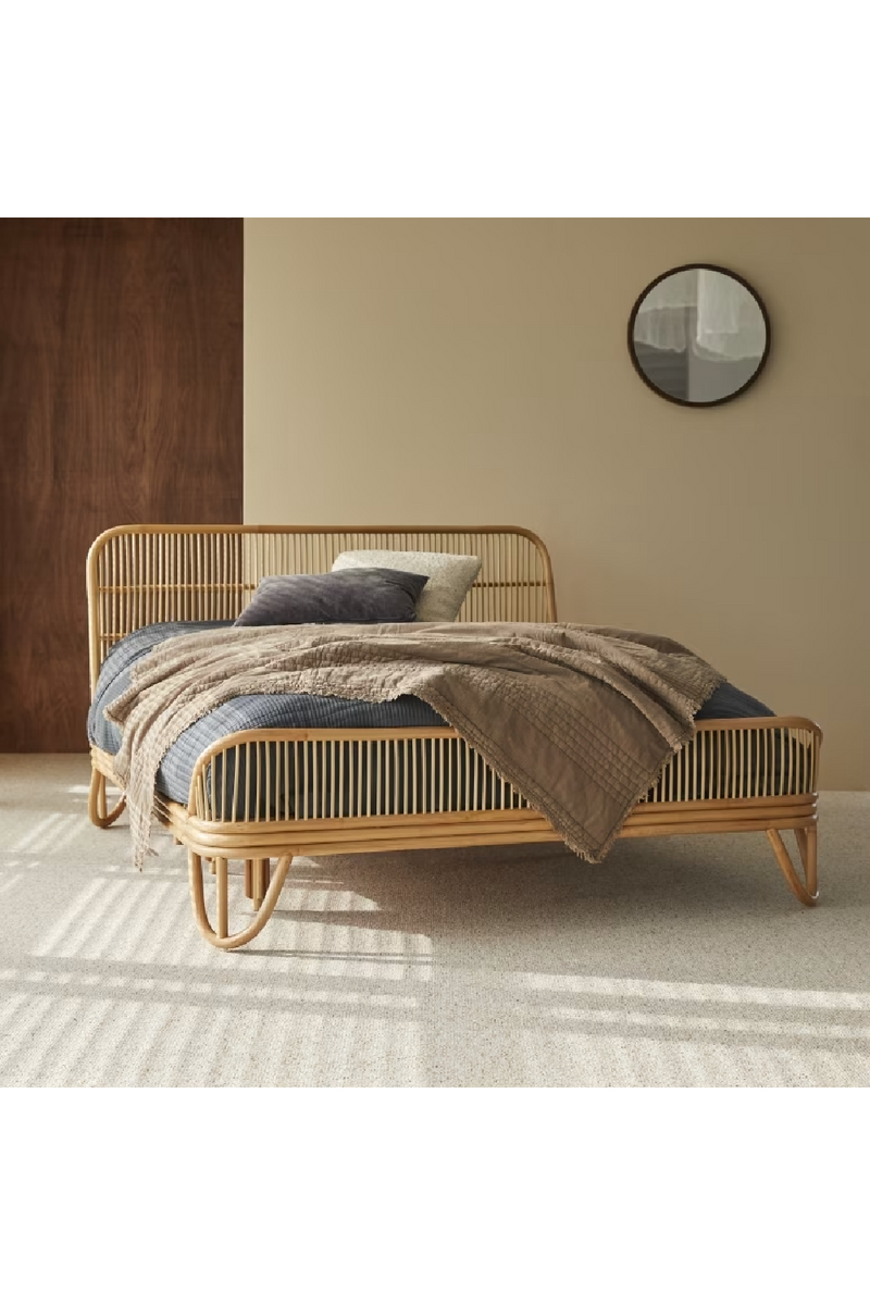 Varnished Rattan Bed | Tikamoon Simone | Oroatrade.com