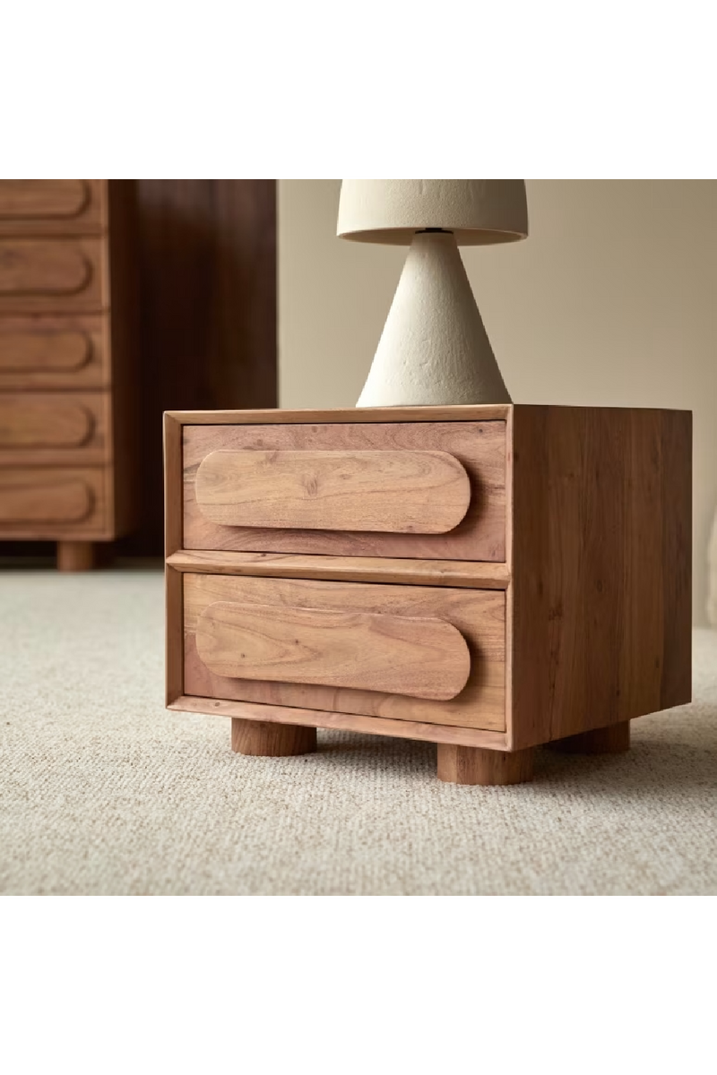 Solid Acacia Bedside Cabinet | Tikamoon Olga | Oroatrade.com